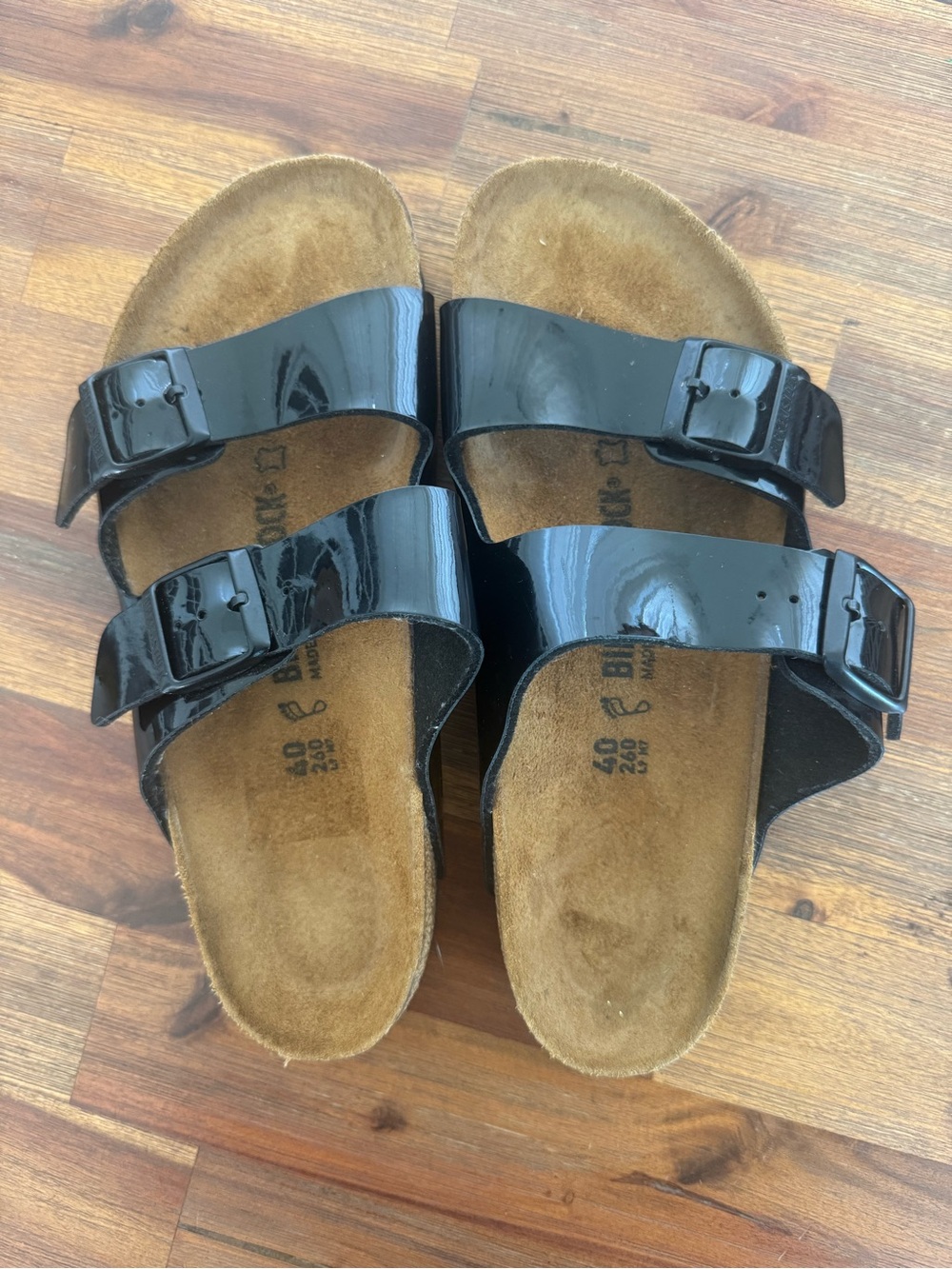 Birkenstock Black Patent Two-strap Kids Sandals